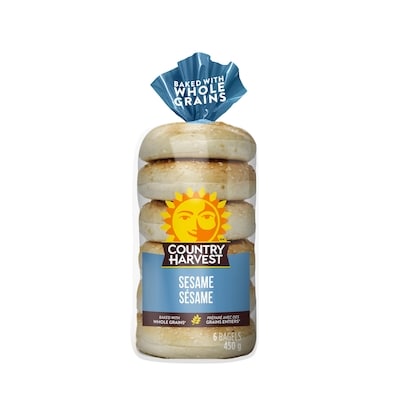 Country Harvest Sesame Bagel 450 g, $1.00/100g
