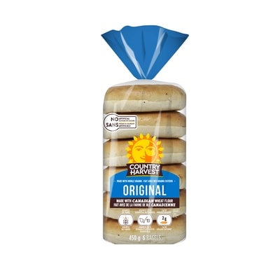 Country Harvest Bagel original 450 g, 1,00 $/100g