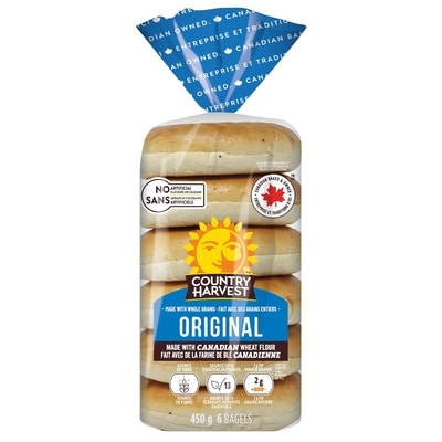 Country Harvest Bagel original 450 g, 0,95 $/100g