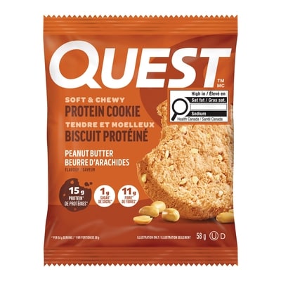 Quest Peanut Butter Protein Cookie 58 g, $9.98/100g