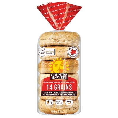 Country Harvest 14 Grains Bagel 450 g, $0.67/100g