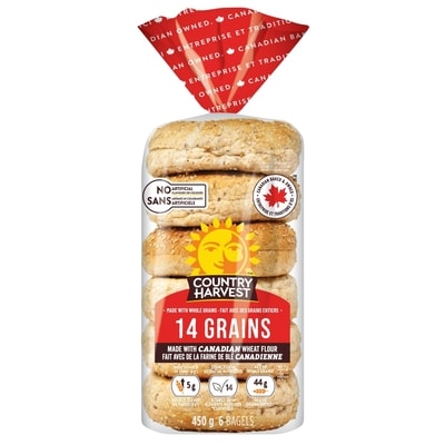 Country Harvest 14 Grains Bagel 450 g, $1.00/100g