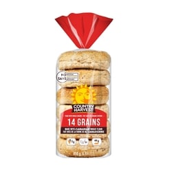 Country Harvest Bagels 14 grains 450 g, 1,00 $/100g