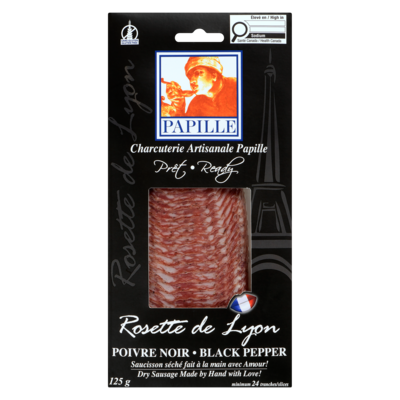 Papillon Rosette prétranchée, poivre noir 125 g, 7,99 $/100g