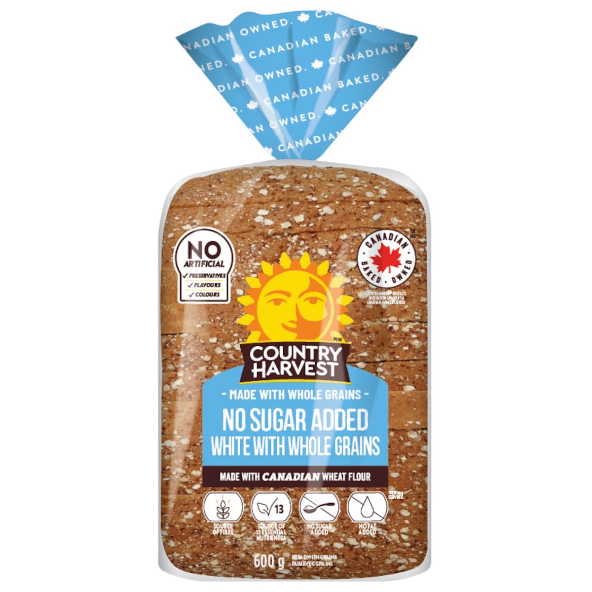 Country Harvest No Sugar Added White with Whole Grains Bread