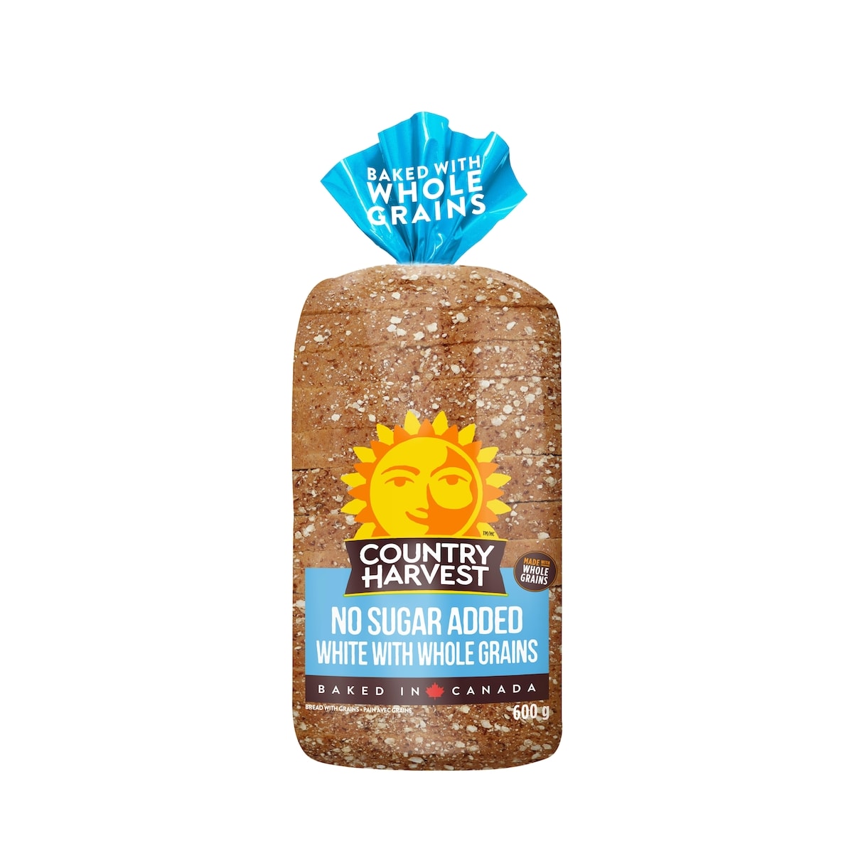 Country Harvest No Sugar Added White with Whole Grains Bread 600 g, $0.67/100g