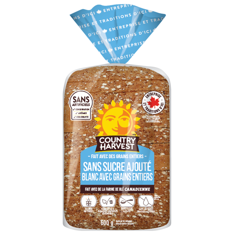 No Sugar Added White with Whole Grains Bread
