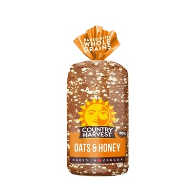 Country Harvest Oat & Honey Whole Wheat Bread 600 g, $0.72/100g