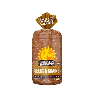 Country Harvest Seeds & Grains with Flax, Sunflower & Rye Bread 600 g, $0.67/100g