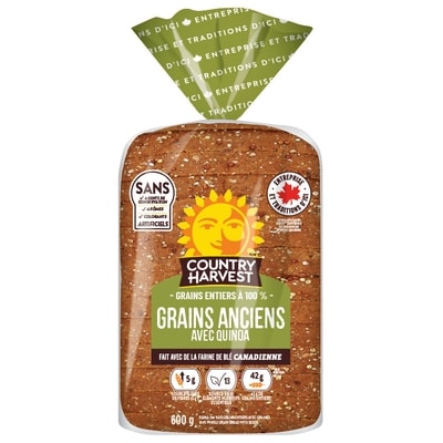 Country Harvest Pain Grains anciens avec blé Red Fife 600 g, 0,72 $/100g