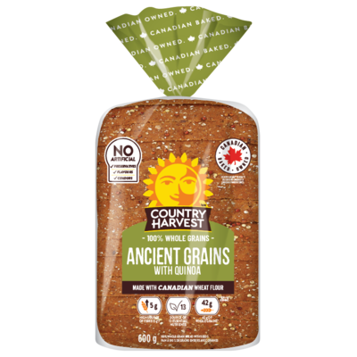 Country Harvest Pain Grains anciens avec blé Red Fife 600 g, 0,67 $/100g