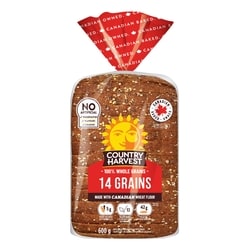 Country Harvest Pain 14 grains 600 g, 0,67 $/100g