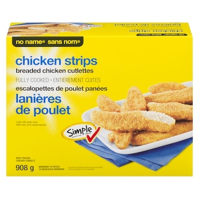 No Name Breaded Chicken Cutlettes Chicken Strips 908 g, $0.77/100g