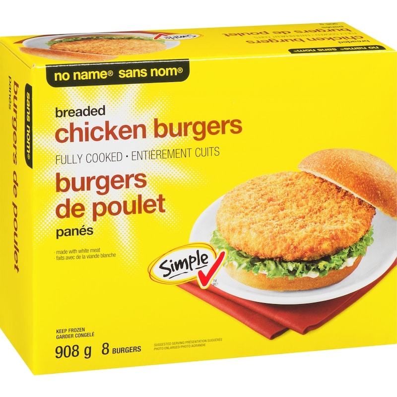 Fully Cooked, Breaded Chicken Burgers