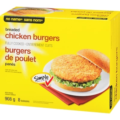 Fully Cooked, Breaded Chicken Burgers