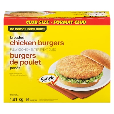 No Name Chicken Burger, Club Pack 1810 g, $0.77/100g