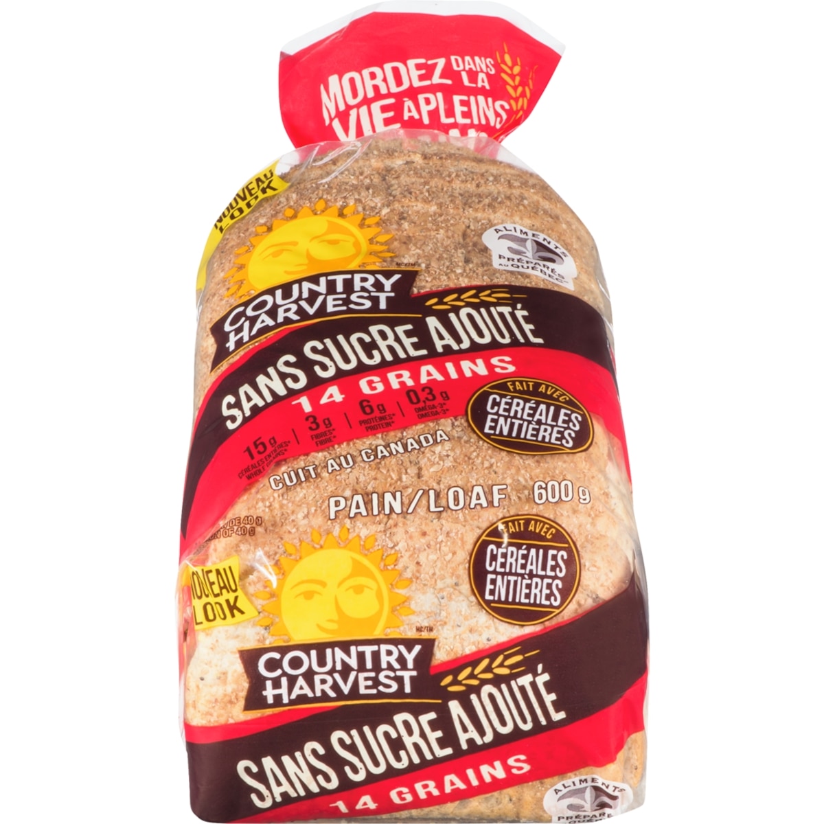 Country Harvest Pain aux 14 grains sans sucre 600 g, 0,58 $/100g