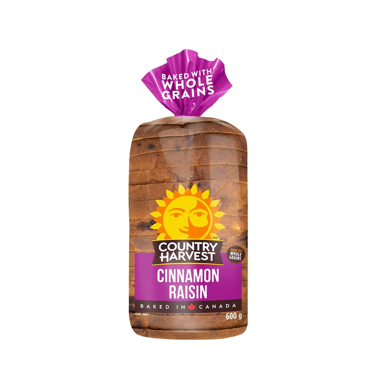 Country Harvest Cinnamon Raisin Bread 600 g, $0.58/100g