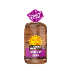 Country Harvest Cinnamon Raisin Bread 600 g, $0.67/100g