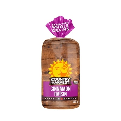 Country Harvest Cinnamon Raisin Bread 600 g, $0.58/100g