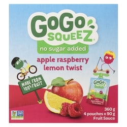GoGo squeez Apple Raspberry Lemon Twist, Pouch - 4x90.0 g | Real
