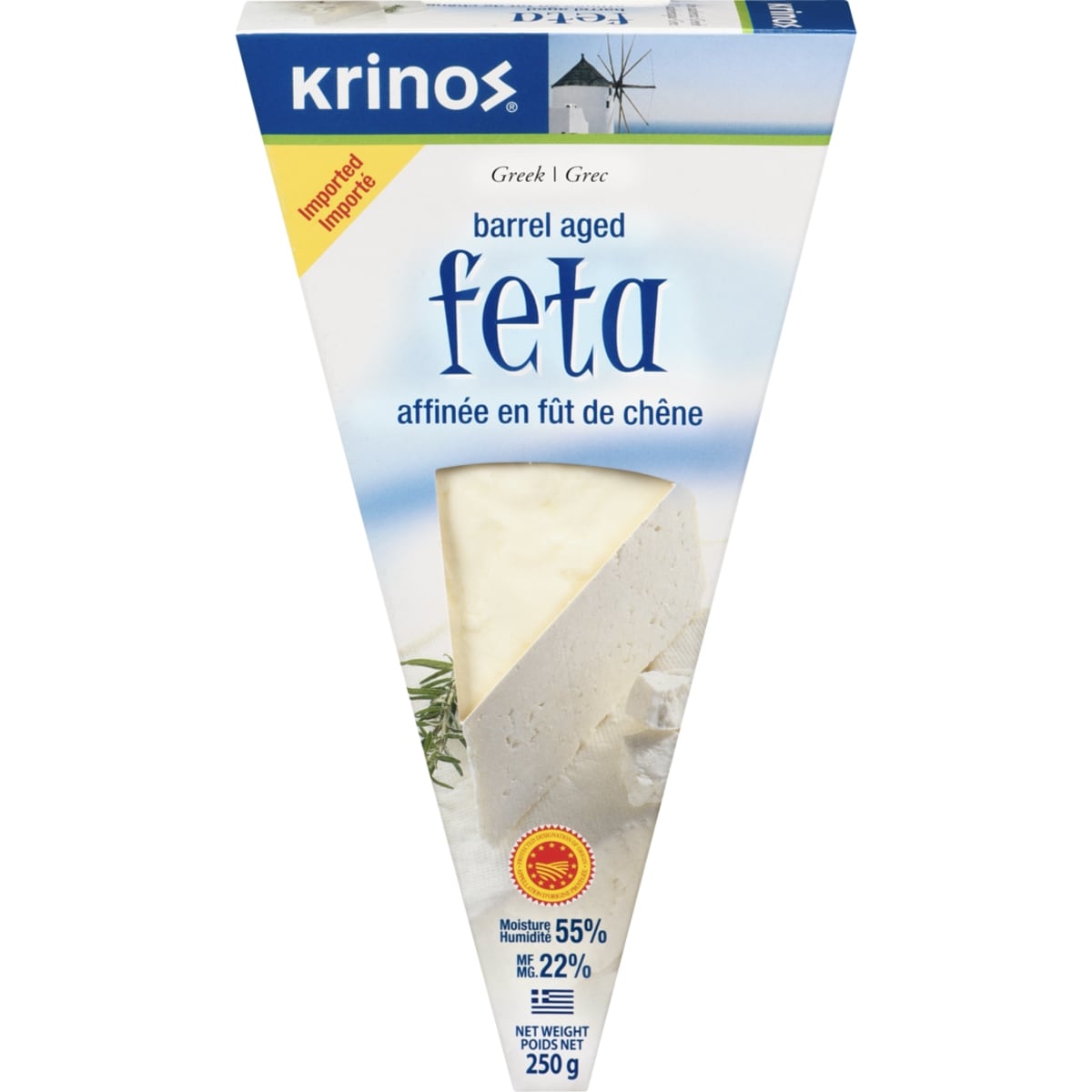 Krinos Greek Barrel Aged Feta    250 g, $4.00/100g