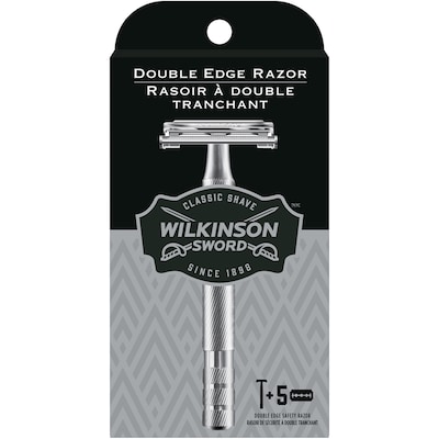Schick Wilkinson Sword Double Edge Men’s Safety Razor, 1 Handle and 5 Refills 6 ea, $5.00/1ea
