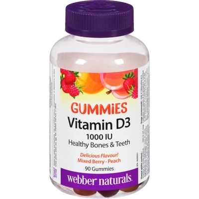 Webber Naturals Vitamin D3 1000 IU Gummies 90 ea, $0.09/1ea