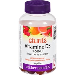 Webber Naturals Vitamine D3 1 000 UI comprimés gélifiés 90 ea, 0,09 $/1ch
