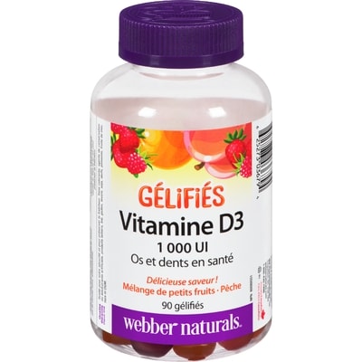 Webber Naturals Vitamine D3 1 000 UI comprimés gélifiés 90 ea, 0,08 $/1ch