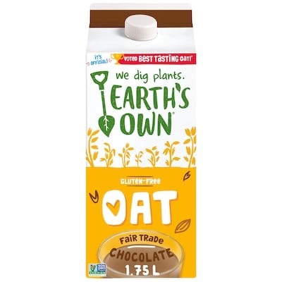 Earth's Own Gluten-Free Chocolate Oat Milk Alternative 1.75 l, $0.21/100ml
