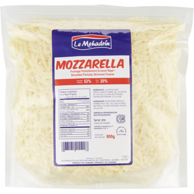 Mehadrin Shredded Mozzarella 800 g, $3.75/100g