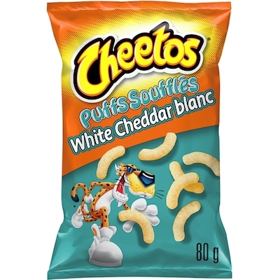 Cheetos Puffs White Cheddar Cheese Flavoured Snacks (small bag) 80 g, $2.36/100g