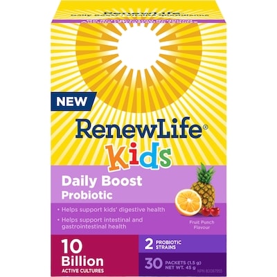 Renew Life Vitalité quotidienne pour enfants, Saveur de punch aux fruits, 10 milliards de cultures actives 30 ea, 1,23 $/1ch