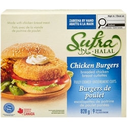 Sufra Burgers de poulet panés Halal 828 g, 1,21 $/100g