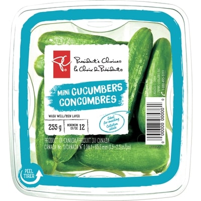 President's Choice Mini Cucumbers 255 g, $1.96/100g