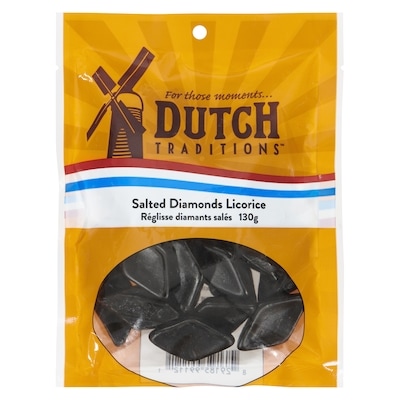 Dutch Traditions Salted Diamonds Licorice 135 g, $2.44/100g