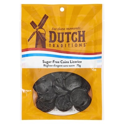 Dutch Traditions Réglisse d'argent sans sucre 80 g, 3,49 $/100g
