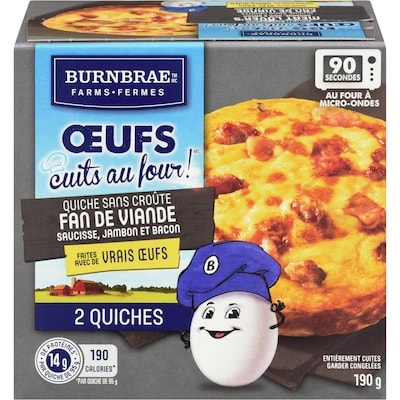 Les Fermes Burnbrae Burnbrae Quiche Fan De Viande 2x95.0 g, 2,10 $/100g
