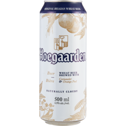 Hoegaarden Bière en canettes (Pièce d’identité requise au moment du ramassage) 4x500.0 ml, 0,75 $/100ml