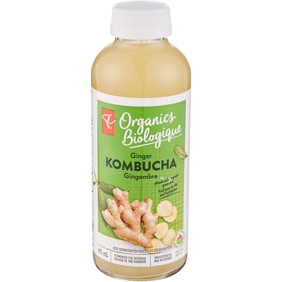 PC Organics Ginger Kombucha 473 ml, $0.85/100ml