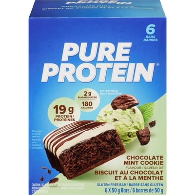 Pure Protein Biscuit au chocolat et a la menthe 6x50.0 g, 4,16 $/100g