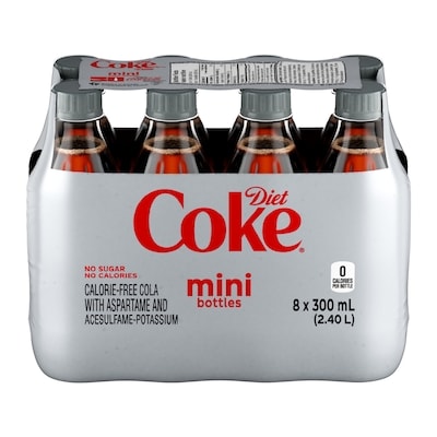 Coca-Cola Diet Cola Bottles 8x300.0 ml, $0.29/100ml