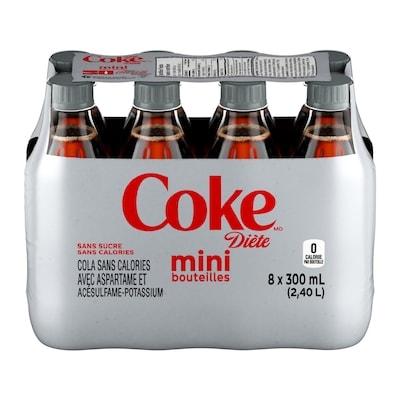 Coca-Cola Cola Diète Bouteilles 8x300.0 ml, 0,33 $/100ml