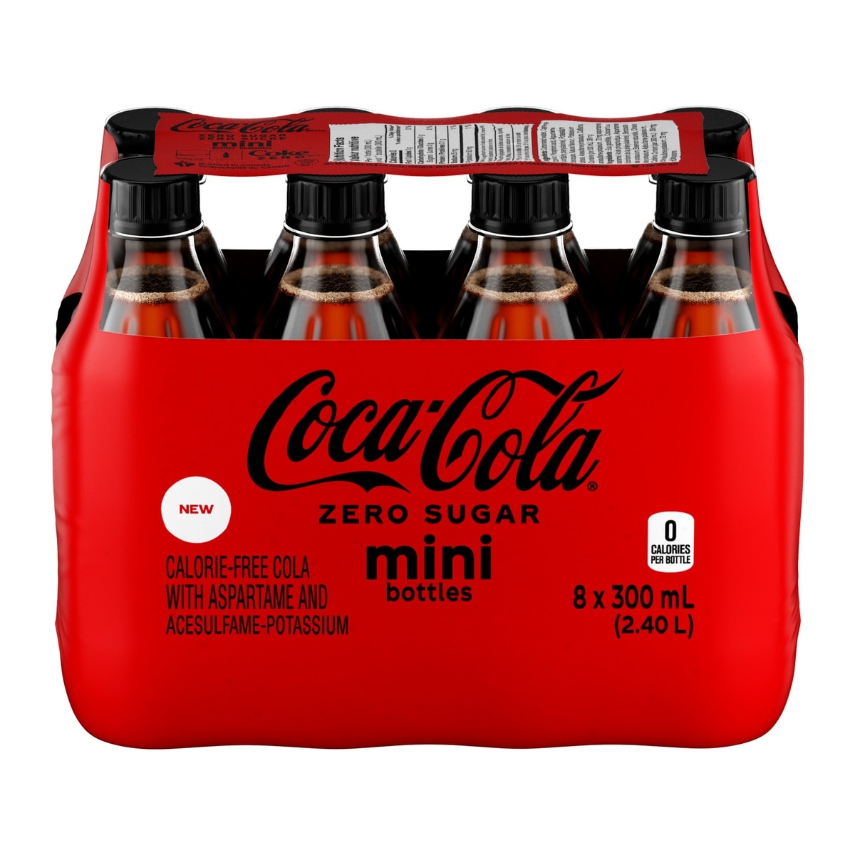Coca-Cola Cola Zero Sugar Bottles 8x300.0 ml, $0.32/100ml