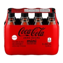 Coca-Cola Cola Zero Sucre Bouteilles 8x300.0 ml, 0,33 $/100ml