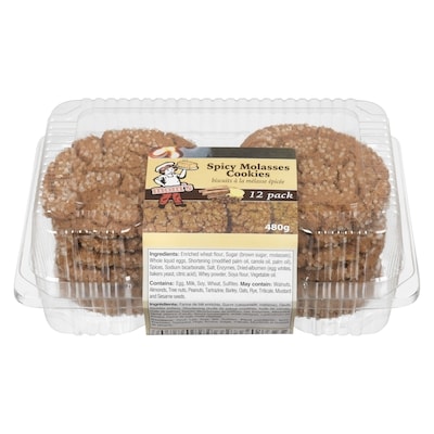 Moms Spicy Molasses Cookies 480 g, $1.35/100g