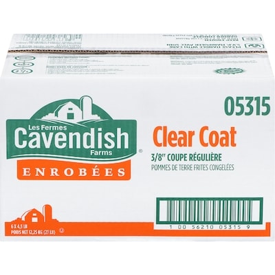 Les Fermes Cavendish Frites surgelées à enrobage transparent, coupe droite de 3/8" 12.25 kg, 0,32 $/100g