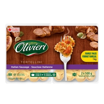 Olivieri Tortellini saucisse italienne 1 kg, 1,30 $/100g