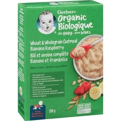 Nestlé Gerber Organic Wheat Wholegrain Oatmeal Banana Raspberry